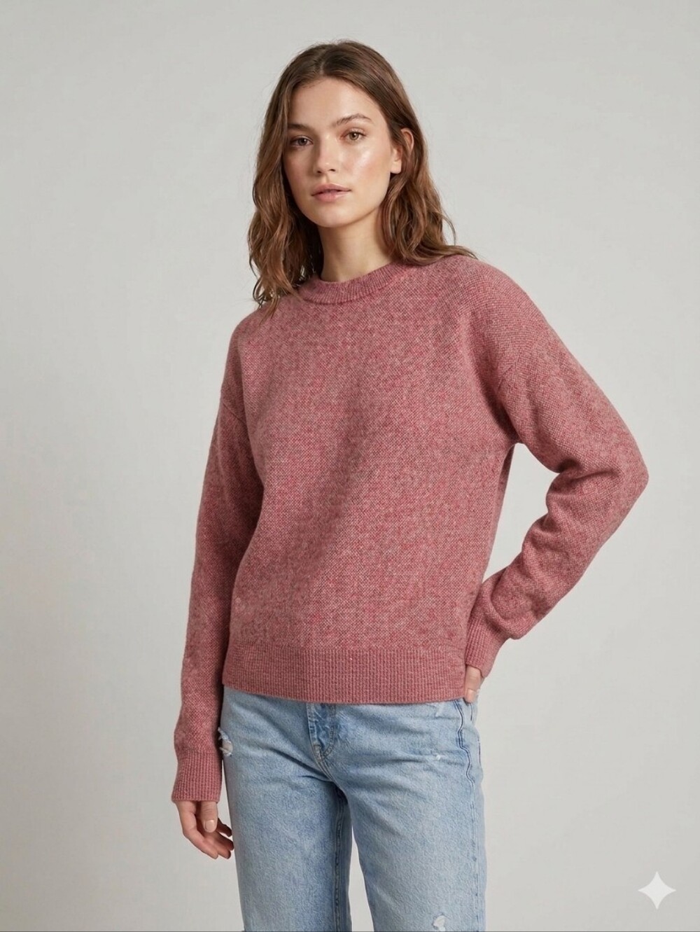Maflificio Bartolini Lambswool Blend Marled Knit Pullover Sweater Unisex